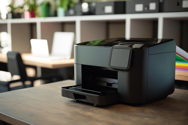Impressora preta São responsáveis por dar forma a textos e imagens tanto domésticos como profissionais Existem no mercado plotter laser plotter tinta sólida sublimação impressoras 3D e muitas outras