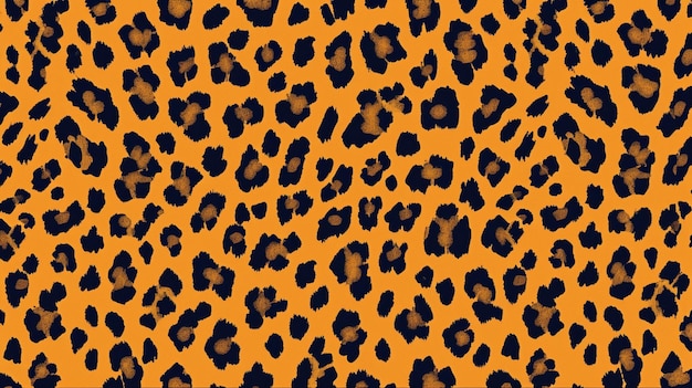 Foto imprime la textura del patrón leopardo repitiendo la textura sin costuras naranja negro generativo ai