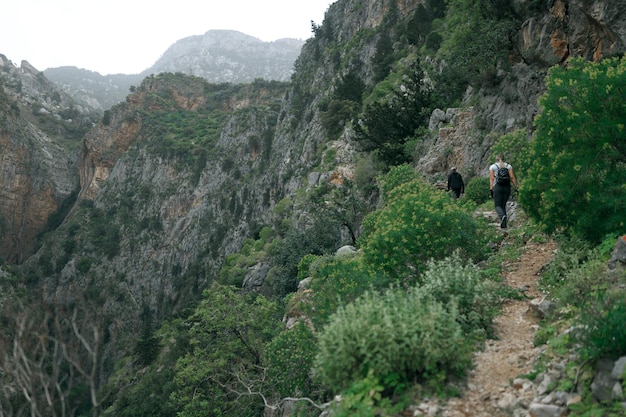 In den Bergen wandern