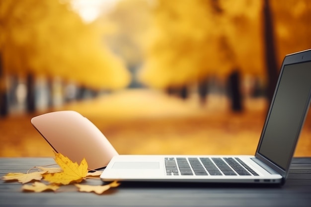 In den digitalen Herbst fallen Ein virtueller Arbeitsplatz mit Herbstthema