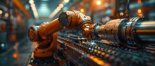 In der Schweißrobotik und der digitalen Fertigungsoperation überprüft und steuert der Manageringenieur die Automatisierungsrobotermaschine in einer intelligenten industriellen Fabrik mit Echtzeit-Monitoring-Software