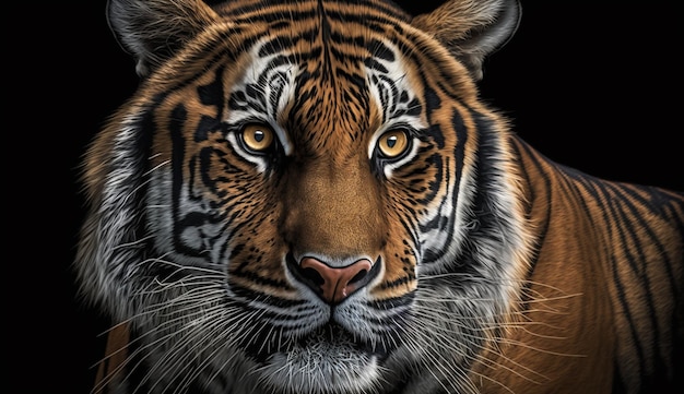 In dieser Abbildung ist ein Tigergesicht zu sehen.