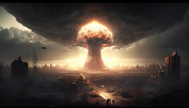 In dieser Abbildung ist eine nukleare Explosion dargestellt.