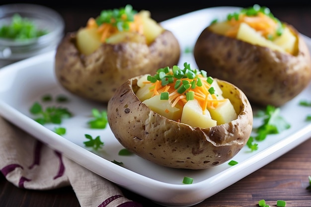 in einem Druckkochtopf gebackene Kartoffeln