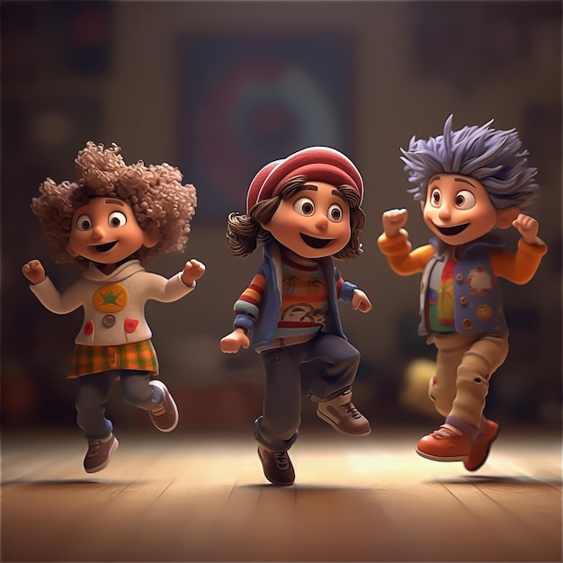 In einer Szene aus dem Film tanzen drei Kinder