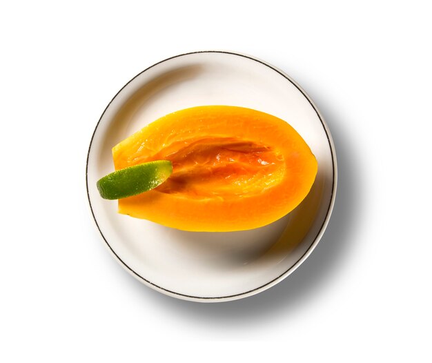 In Scheiben geschnittene frische Papaya