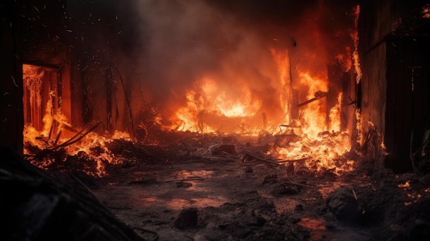 Un incendio arde en el barrio de chicago.