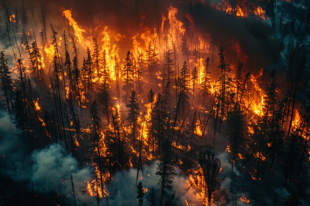 Un incendio desde arriba