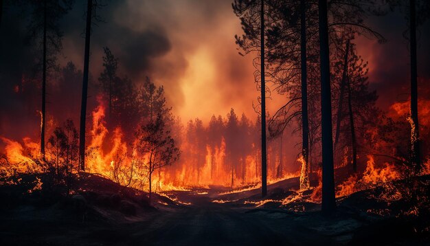 Incêndio florestal causado pelo aquecimento global