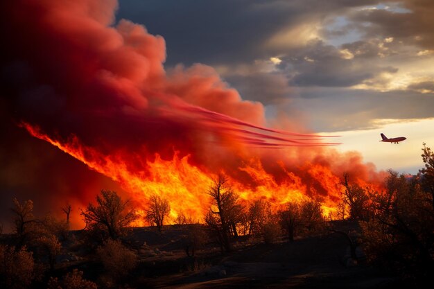 incêndio florestal incêndio engole bosques incêndio espalha-se selvagemente