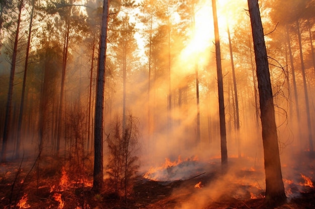 Incendio forestal Incendio a gran escala El trabajo de los socorristas No cumplimiento de las reglas de comportamiento