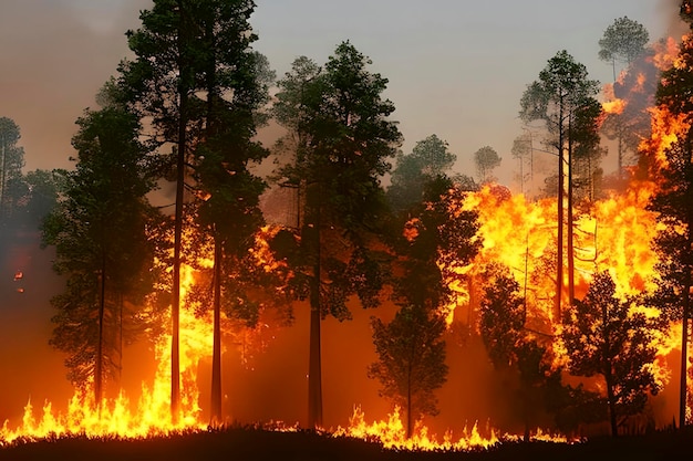 Incendio forestal masivo en temporada seca