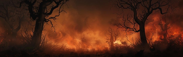 un incendio forestal quema a través de la maleza