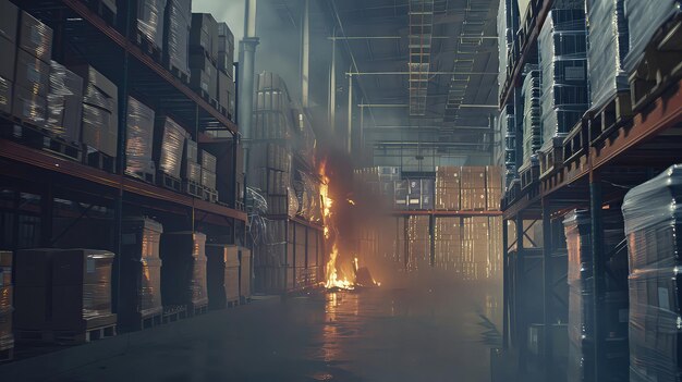 Incêndio num armazém