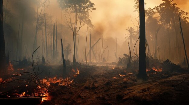 Foto incendios forestales que queman y destruyen los bosques