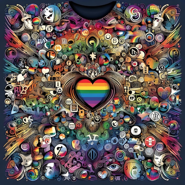 Inclusive LGBTQ Diversity Representação vibrante de identidade de amor e orgulho Microstock Image
