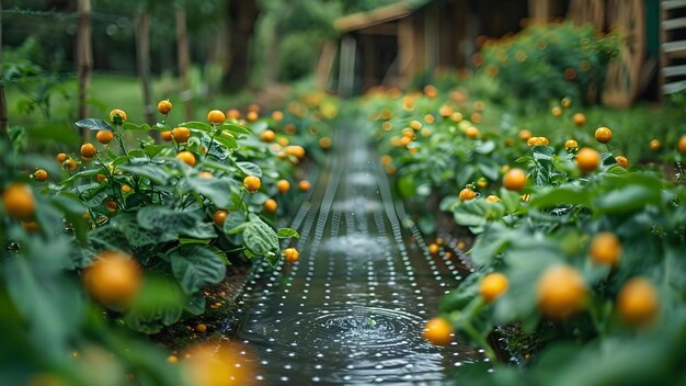 Incorporação de tecnologia verde Empresa de construção utiliza práticas ecológicas, como coleta de água com energia renovável Conceito de tecnologia verde Práticas ecológicas Coleta de água