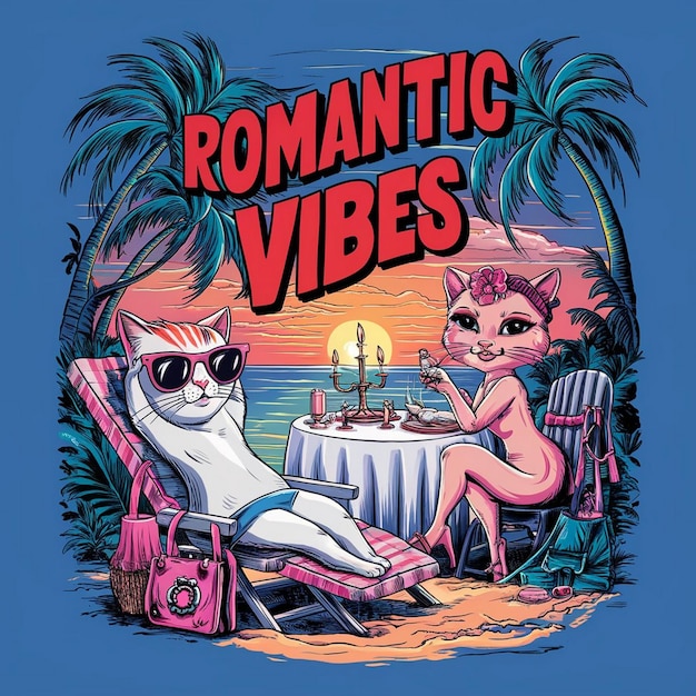 Foto incorporando vibrações românticas nos desenhos de camisetas