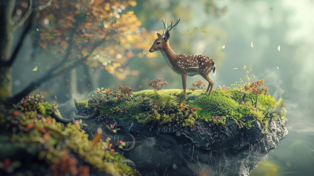 Incorporar elementos de la naturaleza en creaciones digitales Ilustración generada por IA