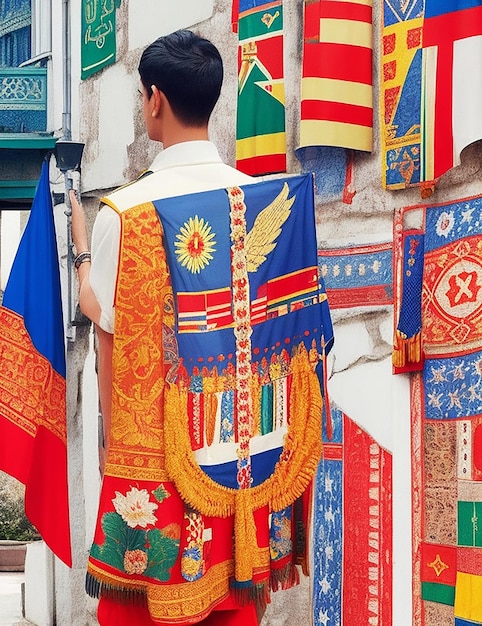Incorporar símbolos como bandeiras tradicional patt Generative por Ai