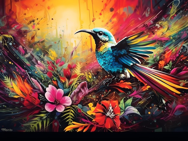 Increíble arte de impresión de naturaleza colorida.