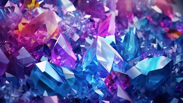Increíble brillante y brillante cúmulo de cristales de fluorita fondo mineral joya detallado IA generativa