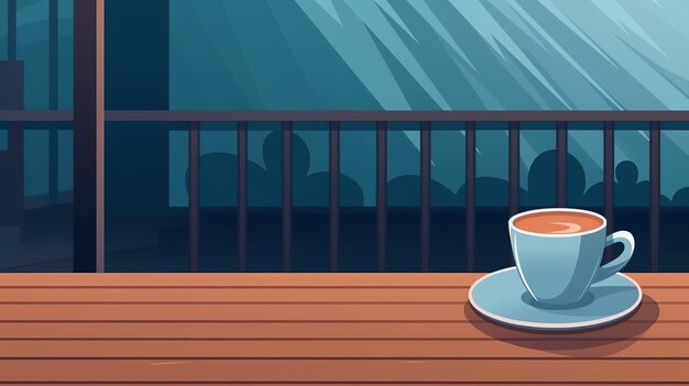Increíble café extravagancia taza azul mesa de madera café chispa