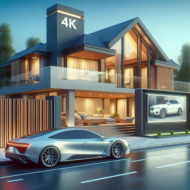 increíble casa en 3d con coche