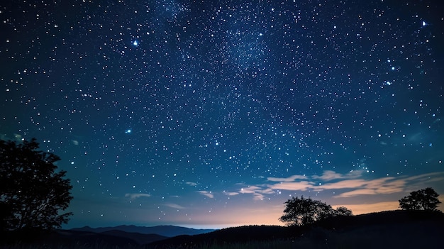 Increíble cielo estrellado por la noche