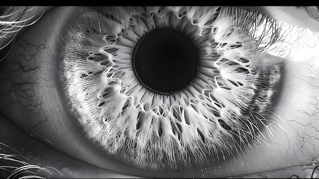 Foto la increíble complejidad del ojo humano millones de partes que trabajan juntas para adaptarse a la luz concepto biología humana percepción visual anatomía adaptaciones naturales sistemas complejos