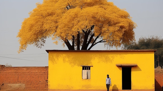 Increíble fondo de papel tapiz amarillo hecho por seres vivos