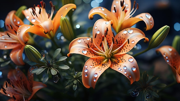 increíble foto de flores de lirio de tigre naranja