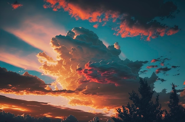 Increíble fotografía del cielo del atardecer