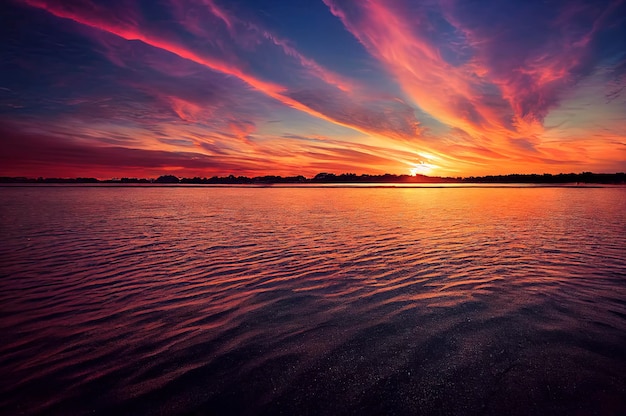 Increíble fotografía del cielo del atardecer