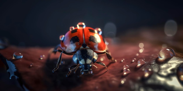 Increíble fotografía macro de una mariquita de cerca