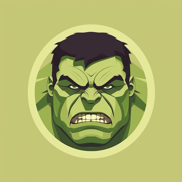 Foto el increíble hulk como un diseño de icono plano simétrico