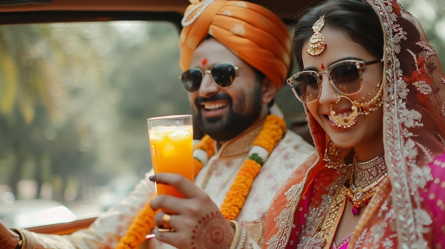 Increíble pareja de bodas sonrientes hermosa novia y novio elegante