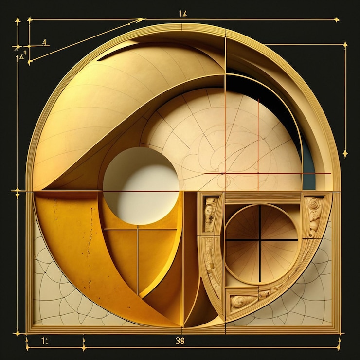 Foto la increíble proporción de oro en una impresionante imagen de 100 dimensiones