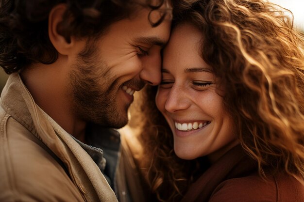 Increíble retrato de una pareja tierna dos amantes que pasan tiempo juntos Generativa IA