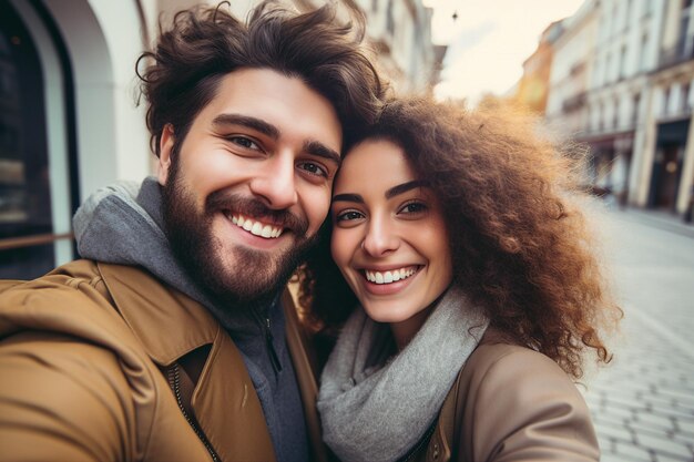 Increíble retrato de una pareja tierna dos amantes que pasan tiempo juntos Generativa IA