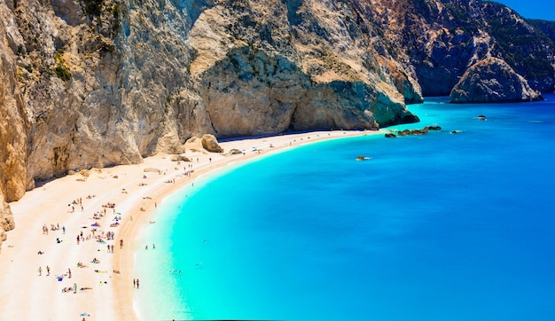 Increíble serie de Grecia - espléndida playa Porto Katsiki en la isla de Lefkada