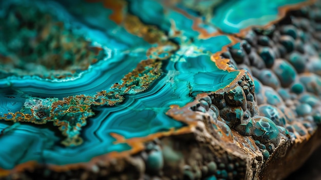 Foto increíble textura mineral de malaquita azul fotografía macro detallada de la piedra de malacita azul se puede usar como fondo o textura