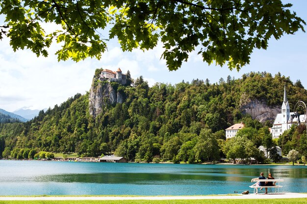 Increíble vista sobre el lago Bled Primavera o verano en Eslovenia