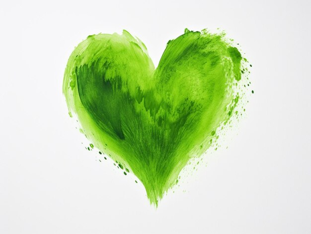 Increíbles imágenes de acuarela de clipart de corazón verde generadas por IA.