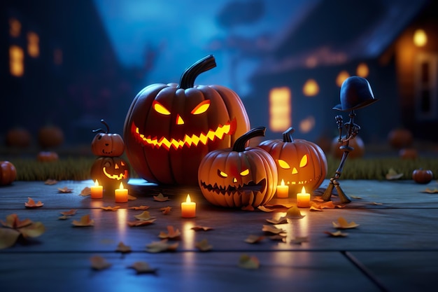 Incrível arte de abóbora de halloween