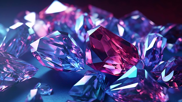 Incrível cluster de cristais de alexandrita brilhante e brilhante fundo mineral de jóia detalhado IA generativa