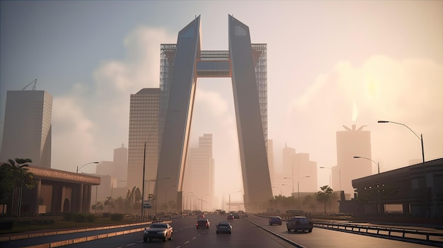 Incrível diversão matinal com neblina no Dubai Frame