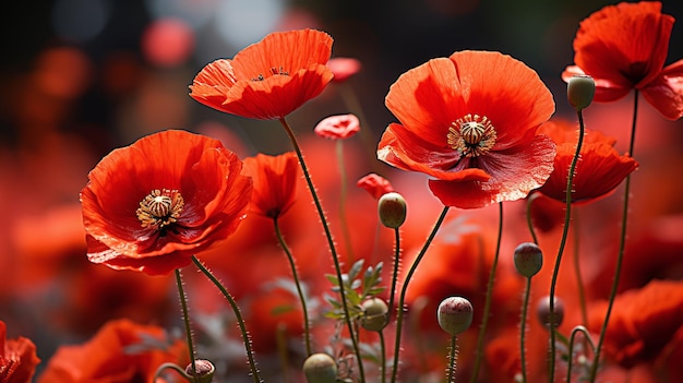 incrível foto de flores de papoula