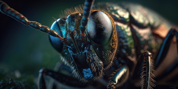 Incrível fotografia macro de um inseto de perto