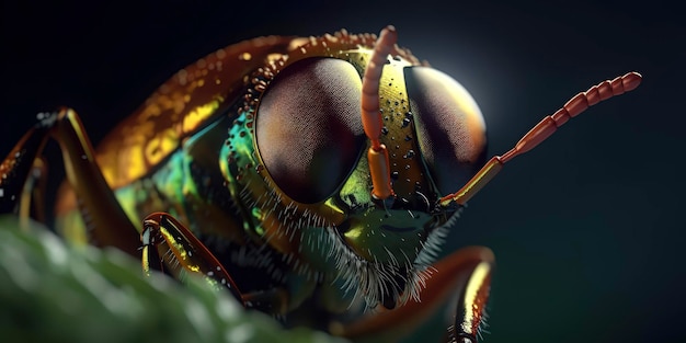 Incrível fotografia macro de um inseto de perto